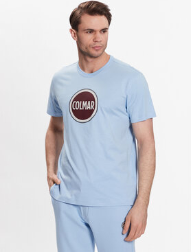 Niebieski t-shirt Colmar w młodzieżowym stylu z krótkim rękawem z nadrukiem