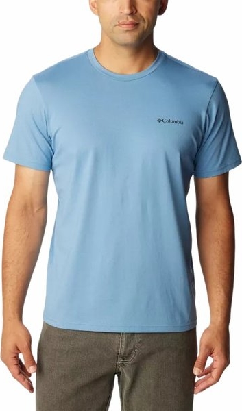Niebieski t-shirt Columbia w sportowym stylu z bawełny