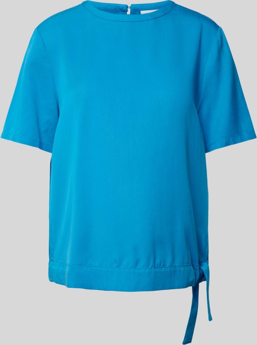Niebieski t-shirt comma, z krótkim rękawem z okrągłym dekoltem w stylu casual