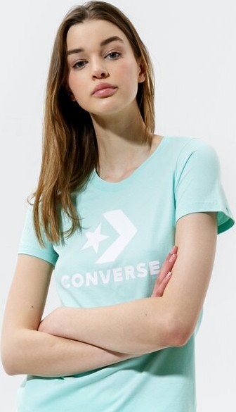 Niebieski t-shirt Converse z krótkim rękawem