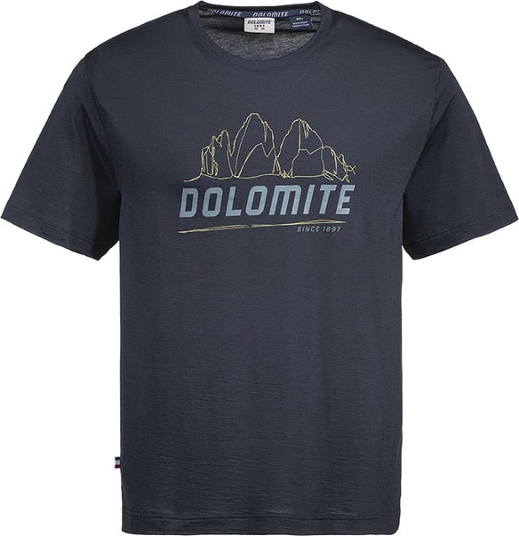 Niebieski t-shirt Dolomite z wełny