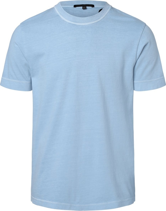 Niebieski t-shirt Drykorn z bawełny w stylu casual z krótkim rękawem