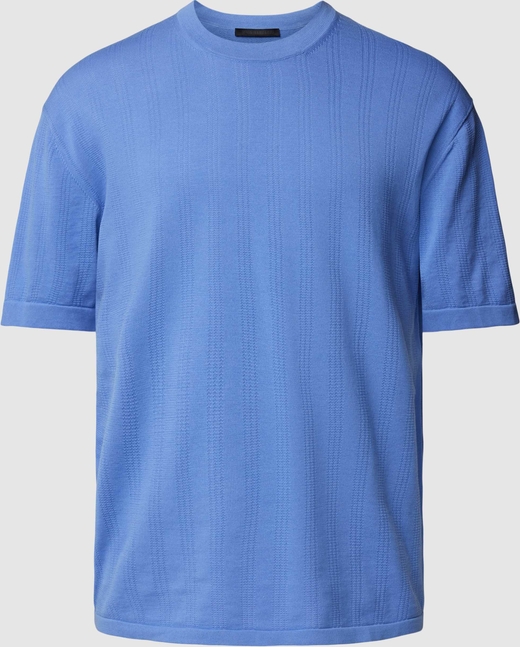 Niebieski t-shirt Drykorn z krótkim rękawem z bawełny w stylu casual