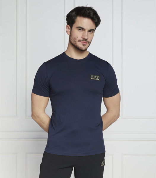 Niebieski t-shirt Emporio Armani z bawełny