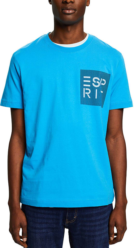 Niebieski t-shirt Esprit w młodzieżowym stylu