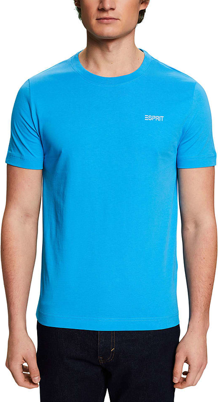 Niebieski t-shirt Esprit z bawełny