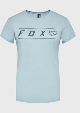 Niebieski t-shirt Fox Racing z okrągłym dekoltem z krótkim rękawem w młodzieżowym stylu