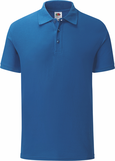 Niebieski t-shirt Fruit Of The Loom z bawełny z krótkim rękawem