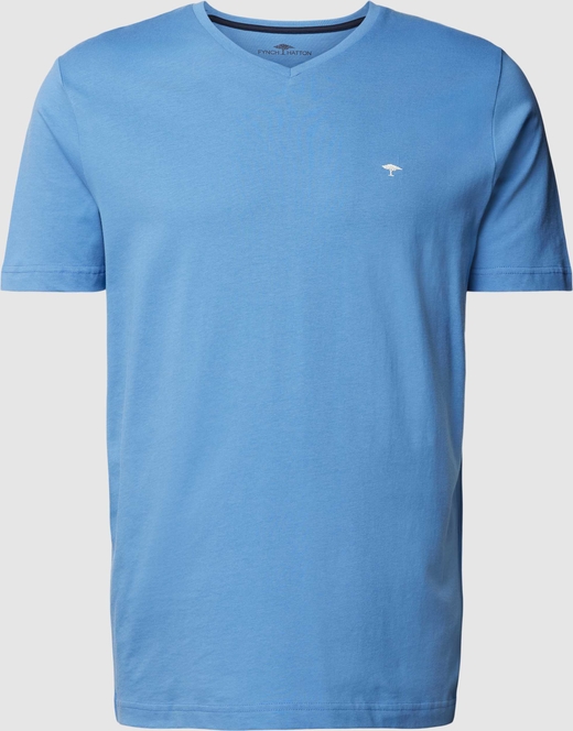 Niebieski t-shirt Fynch Hatton w stylu casual z bawełny