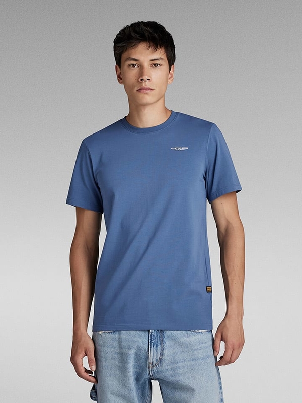 Niebieski t-shirt G-star z bawełny z krótkim rękawem