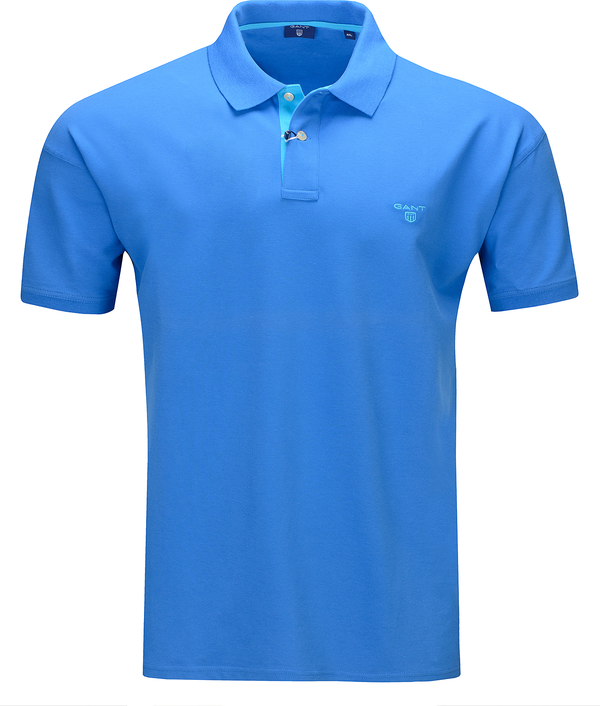 Niebieski t-shirt Gant w stylu casual z bawełny z krótkim rękawem
