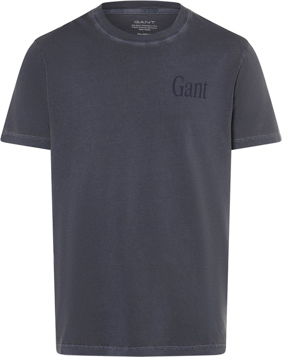 Niebieski t-shirt Gant w stylu casual z krótkim rękawem z bawełny