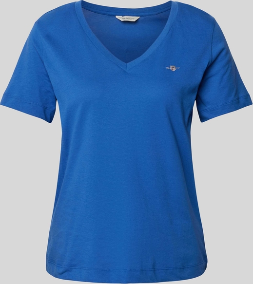 Niebieski t-shirt Gant z bawełny