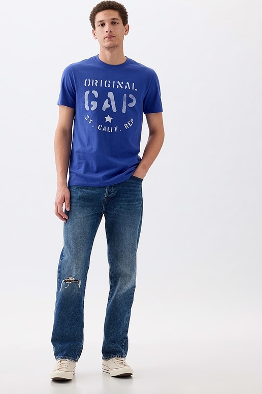 Niebieski t-shirt Gap w młodzieżowym stylu