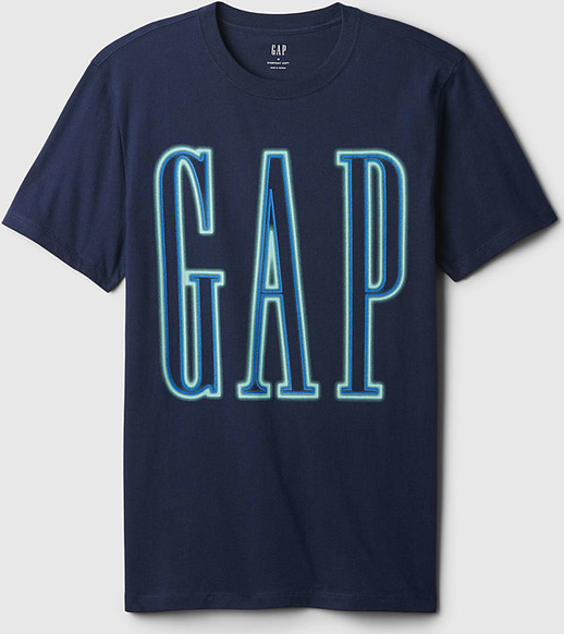 Niebieski t-shirt Gap w młodzieżowym stylu z krótkim rękawem