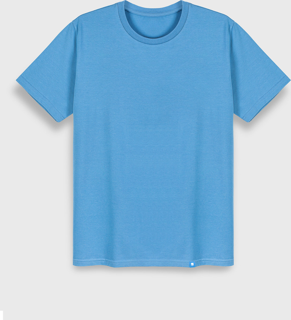 Niebieski t-shirt gego w stylu casual z krótkim rękawem