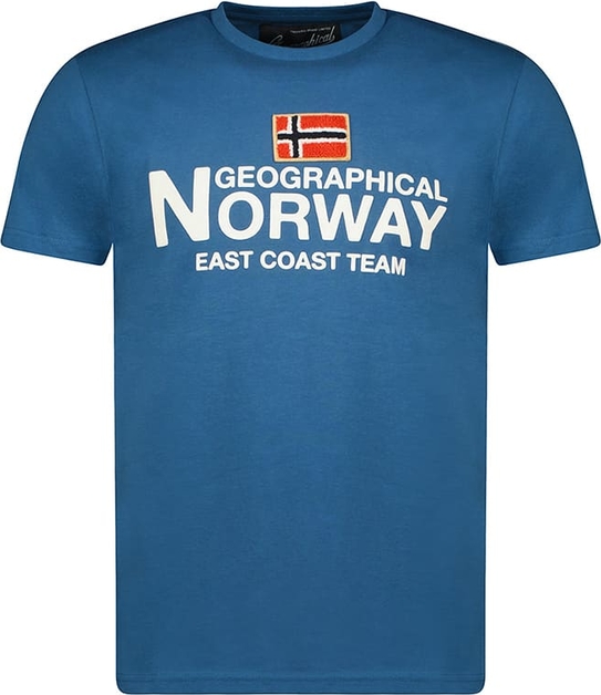 Niebieski t-shirt Geographical Norway w młodzieżowym stylu