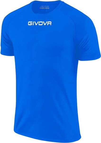Niebieski t-shirt Givova z krótkim rękawem w sportowym stylu