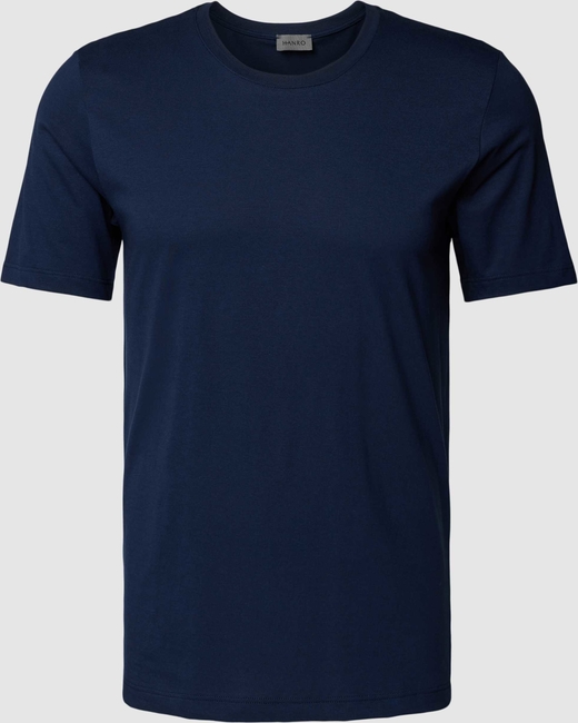 Niebieski t-shirt Hanro w stylu casual z krótkim rękawem