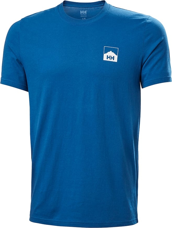Niebieski t-shirt Helly Hansen z bawełny z krótkim rękawem w stylu casual
