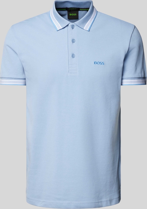 Niebieski t-shirt Hugo Boss z krótkim rękawem z bawełny w stylu casual