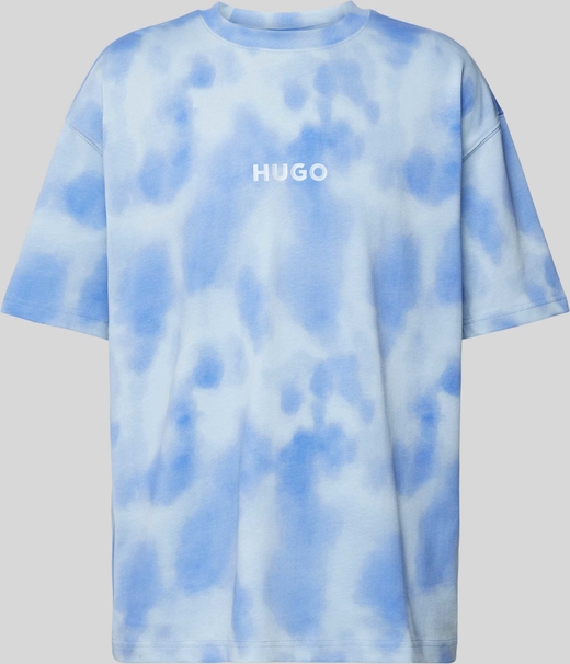 Niebieski t-shirt Hugo Boss z nadrukiem