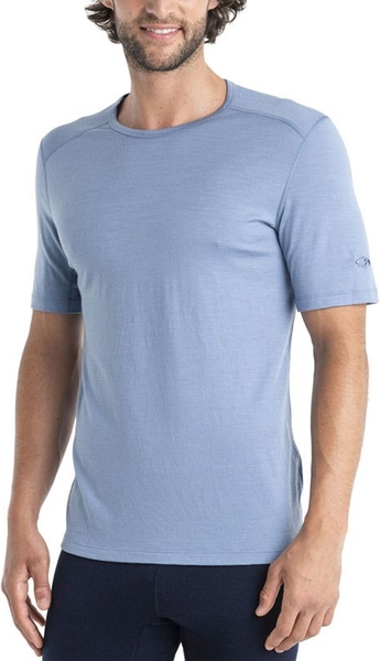 Niebieski t-shirt Icebreaker w sportowym stylu z wełny