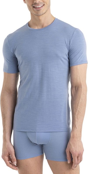 Niebieski t-shirt Icebreaker w stylu casual z wełny