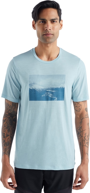 Niebieski t-shirt Icebreaker z krótkim rękawem