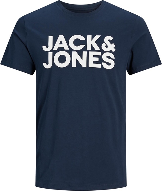 Niebieski t-shirt Jack & Jones w młodzieżowym stylu