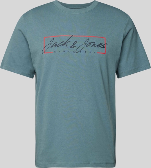 Niebieski t-shirt Jack & Jones z bawełny