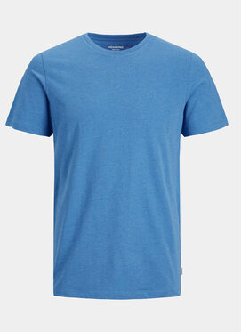 Niebieski t-shirt Jack & Jones z krótkim rękawem w stylu casual