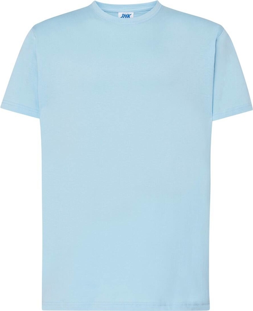 Niebieski t-shirt jk-collection.pl w stylu casual z krótkim rękawem