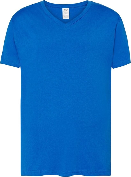 Niebieski t-shirt JK Collection z bawełny z krótkim rękawem