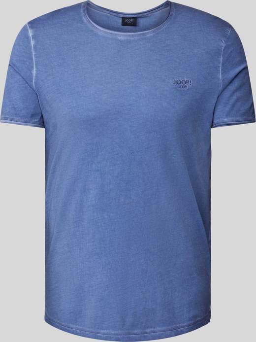 Niebieski t-shirt Joop! w stylu casual z bawełny z krótkim rękawem