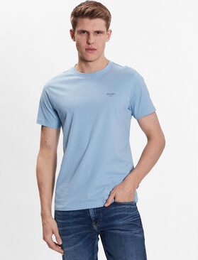 Niebieski t-shirt Joop! z krótkim rękawem w stylu casual