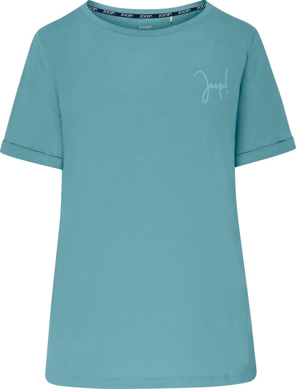 Niebieski t-shirt Joop! z okrągłym dekoltem z krótkim rękawem