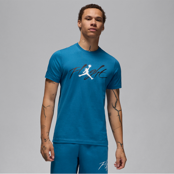 Niebieski t-shirt Jordan z bawełny w stylu klasycznym z nadrukiem