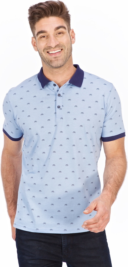 Niebieski t-shirt Lanieri Fashion z krótkim rękawem
