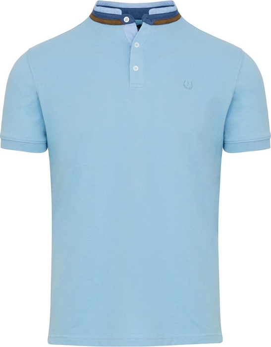Niebieski t-shirt Lavard z krótkim rękawem