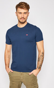 Niebieski t-shirt Levis w stylu casual z krótkim rękawem