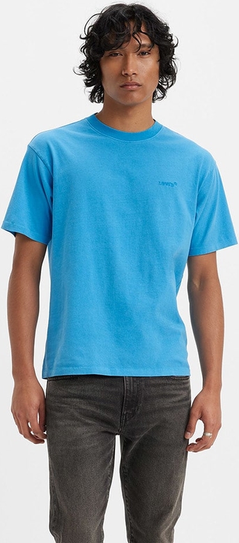 Niebieski t-shirt Levis z krótkim rękawem z bawełny