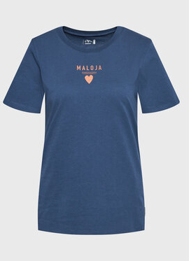 Niebieski t-shirt Maloja w stylu casual