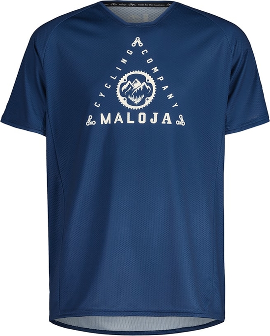 Niebieski t-shirt Maloja z krótkim rękawem
