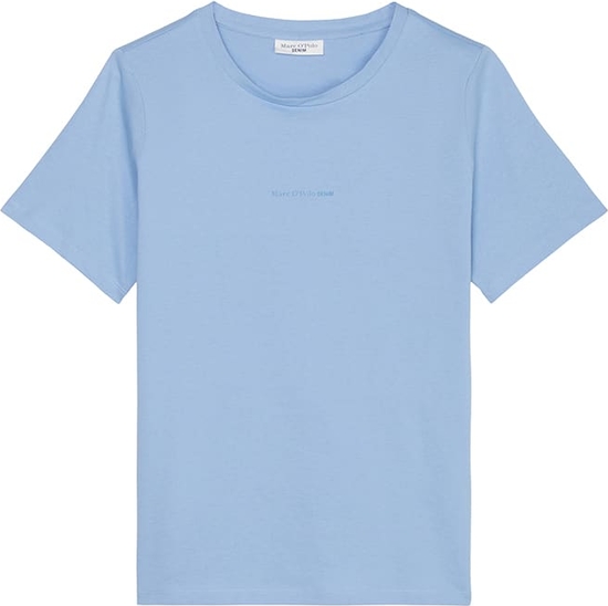 Niebieski t-shirt Marc O'Polo w stylu casual z krótkim rękawem z okrągłym dekoltem