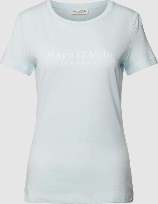 Niebieski t-shirt Marc O'Polo z bawełny w młodzieżowym stylu z krótkim rękawem