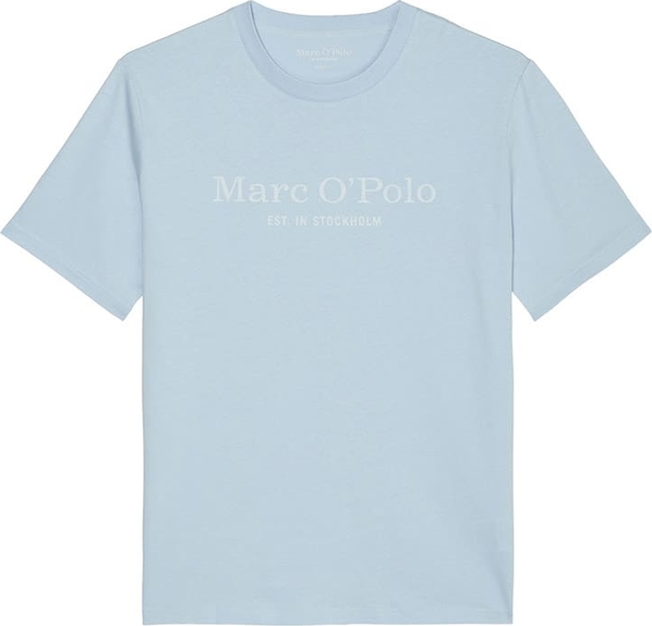 Niebieski t-shirt Marc O'Polo z krótkim rękawem z bawełny w młodzieżowym stylu
