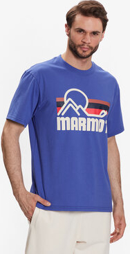 Niebieski t-shirt Marmot w sportowym stylu