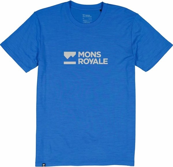 Niebieski t-shirt Mons Royale w młodzieżowym stylu z krótkim rękawem