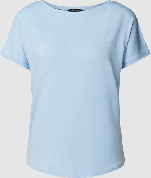 Niebieski t-shirt More & More z okrągłym dekoltem w stylu casual